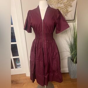 Elegant Burgundy Women's Dress